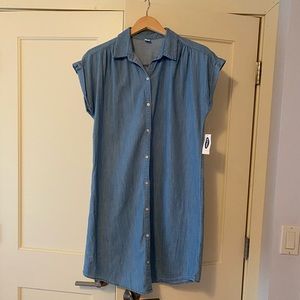 Denim Button Down Shift Dress
